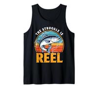 Vintage The Struggle Is Reel Bass Fishing Funny Fisherman Débardeur