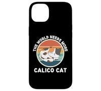 Vintage The World Needs More Calico Cat Retro Amoureux des Chats Coque pour iPhone 14 Plus