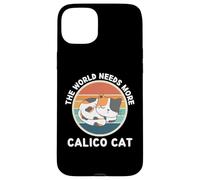 Vintage The World Needs More Calico Cat Retro Amoureux des Chats Coque pour iPhone 15 Plus