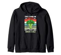 Vintage They Think Im Crazy But I Just Like Brocoli Lover Sweat à Capuche