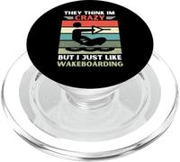Vintage They Think Im Crazy But I Just Like Wakeboard PopSockets PopGrip pour MagSafe