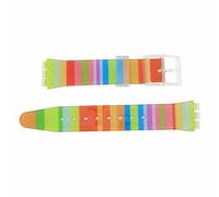 Vintage Time Watches | Bracelet de montre en silicone arc-en-ciel de 17 mm (20 mm) compatible avec Swatch, Standard, Caoutchouc, VTW