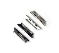 Vintage Time Watches | Paire d'adaptateurs de montre 20 mm - Kit de connecteurs argentés et noirs pour Apple Watch 38, 40, 42, 44 mm | Lot de 2, 38/40mm, Acier inoxydable
