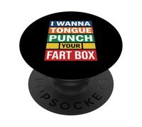 Vintage Tongue Punch Your Fart Box Adult Meme Blague PopSockets PopGrip Adhésif