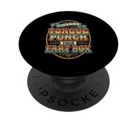 Vintage Tongue Punch Your Fart Box Adult Meme Blague PopSockets PopGrip Adhésif