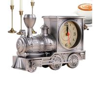 Vintage Train Clock - Classic Desk Ornaments, Battery Powered Timers for Coordinating, Retro Tabletop Horology, Vintage Timekeeping Pieces with Antique Finishes, Analog Clocks for Tracking Hours