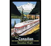 Vintage Transport - Poster - The Scenic Dome Route, Canada + cadre amovible, Shinsuke® Maxi MDF noir, vitre acrylique
