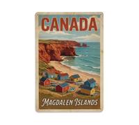 Vintage Travel Canada Madeleine Islands Plaque en métal