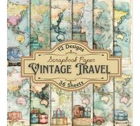 Vintage Travel Scrapbook Paper Craft Pad: 12 Vintage Travel Designs, 36 Double-Side Sheets (3 Sheets Per Design). 8.5"x8.5" Size Scrapbooking Paper ... Decoration, Collage, Photo Album Etc.