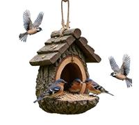 Vintage Treehouse Shape Bird Feeder, House Shape Bird Feeder for Outdoors Hanging, Capacity Wild Birdfeeder for Outside Garden Yard, Rustic Decorative Design, Easy Refill Home Decor (2Pcs)