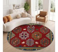 Vintage Tribal Tapis de Salon 200 cm Lavable en Machine Brun Rouge Moquette | Tapis Chambre Douce à Poil Court, Géométrique Losanges Pois Vaches Chameaux Antidérapant Moquette Bureau Cuisine Salle