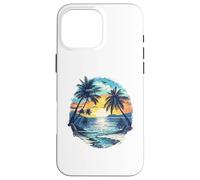 Vintage Tropical Beach Palm Trees Retro Style 70s 80s Coque pour iPhone 16 Pro Max