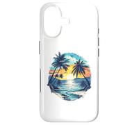 Vintage Tropical Beach Palm Trees Retro Style 70s 80s Coque pour iPhone 17