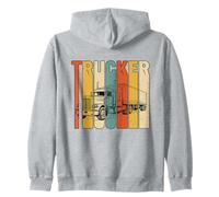 Vintage Trucker Big Rig Semi Truck Driver Art Vieilli Sweat à Capuche