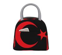 Vintage Türkiye Emblème National Grande Sac Isotherme Repas Boîte À Déjeuner Glacière Enfants Réutilisable Tote Unisexe Bandoulière Isolée Pique-Nique Travail École Camping