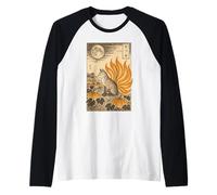 Vintage Ukiyo-e Mythologie Japonaise Fox Sumi-e Manche Raglan