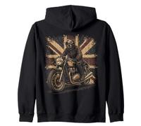Vintage Union Jack Motorcycle Biker British Cafe Racer Rider Sweat à Capuche