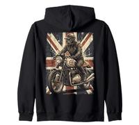 Vintage Union Jack Motorcycle Biker British Cafe Racer Rider Sweat à Capuche