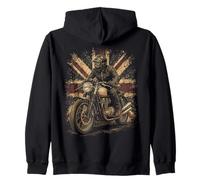 Vintage Union Jack Motorcycle Biker British Cafe Racer Rider Sweat à Capuche