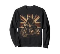Vintage Union Jack Motorcycle Biker British Cafe Racer Rider Sweatshirt