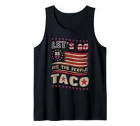 Vintage US Flag Let's Go Taco Patriotic American 4th of July Débardeur