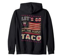 Vintage US Flag Let's Go Taco Patriotic American 4th of July Sweat à Capuche