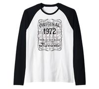 Vintage USA Legend Born in 1972 The Original Birthday Manche Raglan