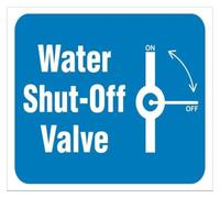 Vintage Utility Sign Water Shut Off Plaque 8x12 Inch | Lightweight design for indoor or outdoor use Fade resistant print stays readable in sun rain