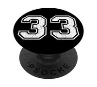 Vintage Varsity Number 33 Trente-Trois PopSockets PopGrip Adhésif