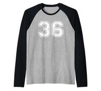 Vintage Varsity Number 36 Trente-Six Manche Raglan