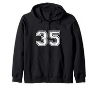Vintage Varsity numéro 35 Trente-Cinq Sweat à Capuche