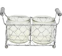 Vintage Vase en fil de fer Photophore Shabby Chic 21×10,5cm
