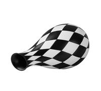 Vintage Vase - Resin 9x9x17.5cm | Black and White Checkered Decorative Planter Container | Modern Table Centerpiece Sculpture for living room office dining room entryway wedding table home kitchen use