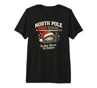 Vintage VHS Santa Hat Vidéo Location Nostalgie Noël T-Shirt Haut de Gamme