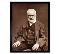 Vintage Victor Hugo Portrait Wall Art Print Mur Encadré Décor 30 x 41 cm