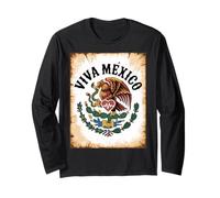 Vintage Viva Mexico, vive Mon Peuple, Fier Drapeau Mexicain Manche Longue