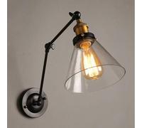 Vintage Wall Lamps and Various Shapes of Glass Lampshades Antique Copper Wall Lamps Murals Bedroom Transparent Glass Wall Lamps (Color : 03)