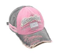 Vintage Wash to do Old Letter Broderie Trou Cap Hipster Personnalité masculine Femme Ombre f Sun Block Casquette de baseball, rose, taille unique
