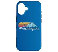 Vintage Washington State Retro Distressed Mountains Graphic Coque pour iPhone 16