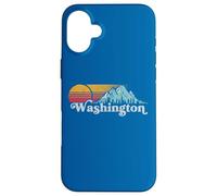 Vintage Washington State Retro Distressed Mountains Graphic Coque pour iPhone 16 Plus