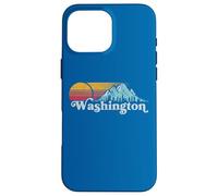 Vintage Washington State Retro Distressed Mountains Graphic Coque pour iPhone 16 Pro Max