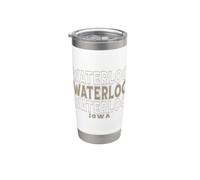 Vintage Waterloo Iowa Gobelet isotherme en acier inoxydable double paroi