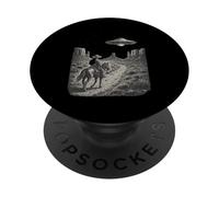 Vintage Western UFO Cowboy Alien Rencontre Retro Country PopSockets PopGrip Adhésif
