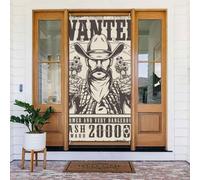 Vintage western wanted monochrome poster couverture de porte Bannière décorée pour porte d'entrée vacances printemps et été fête 90 x 185 cm