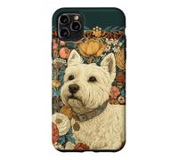 Vintage Westie Dog Morris Style Botanical Coque pour iPhone 11 Pro Max