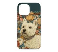 Vintage Westie Dog Morris Style Botanical Coque pour iPhone 13 Pro Max