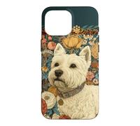Vintage Westie Dog Morris Style Botanical Coque pour iPhone 16 Pro Max