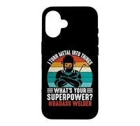 Vintage What's Your Superpower Welder Funny Welders Welding Coque pour iPhone 16