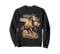Vintage Wild Mustang Cheval Terre Ton Nature Art Extérieur Sweatshirt
