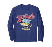 Vintage Wild Shark Surfing Company Retro Surf Manche Longue